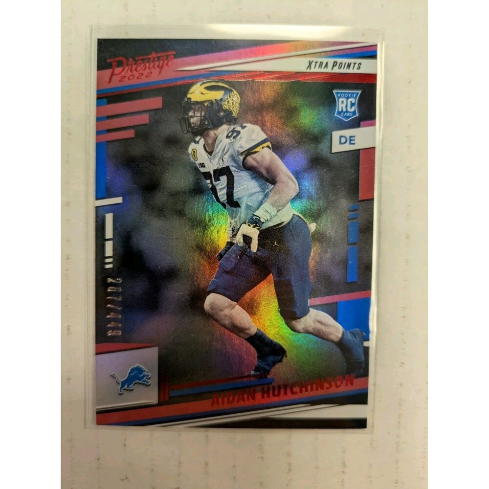 AIDAN HUTCHINSON RC Detroit Lions 2022 Prestige Red Xtra Points /449 Rookie
